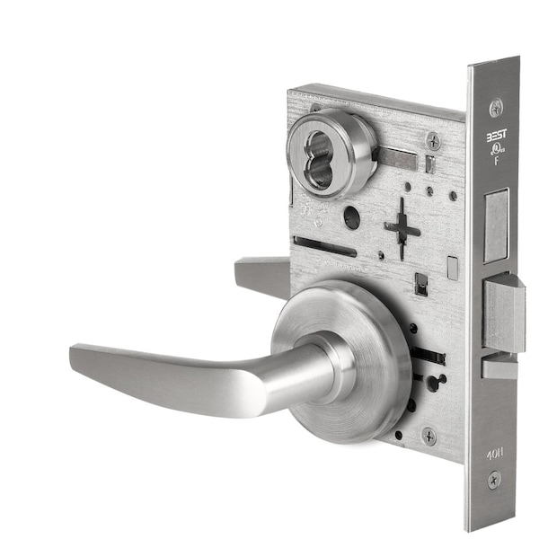 Best Grade 1 Dormitory Mortise Lock, 16 Lever, H Rose, SFIC Housing Less Core, Satin Chrome Finish, Field 45H7TD16H626 - main